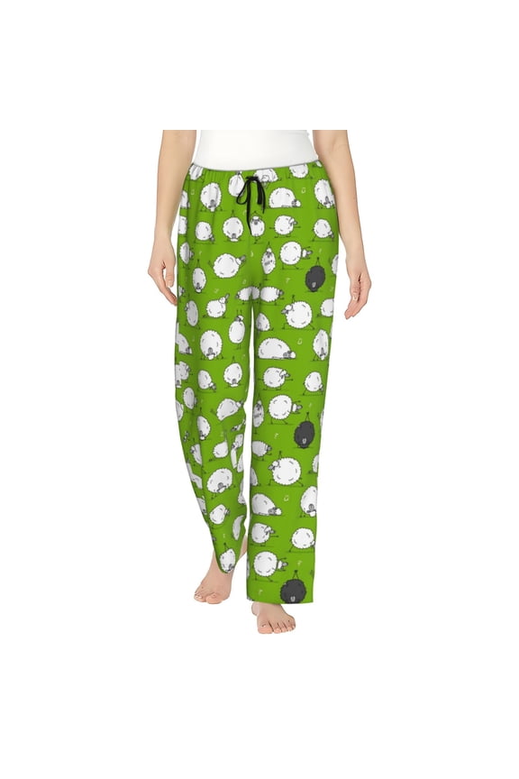Funny Sheep Doing Yoga Pattern Women’s Ultra-Soft Comfy Pajama Lounge Pants Sleepwear,Comfortable Lounge Wear,lightweight Pajamas, Casual Home Wear-Small