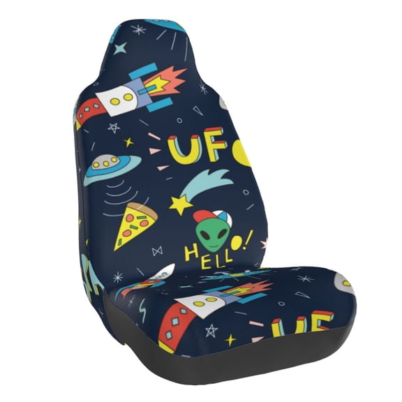 Rateoe Funny Spaceships Print Car Seat Cover,Elastic Car Seat Protector,Washable Durable Automotive Seat Cover Car Interior Accessories