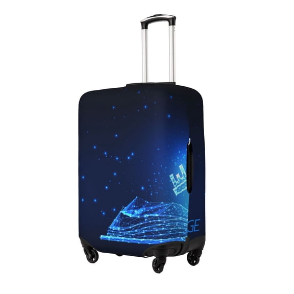 Rateoe Futuristic Book Knowledge Printed Luggage Cover, Suitcase Protector Fits 18-32 Inch Luggage-Small