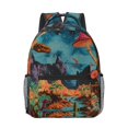 thumbnail image 1 of Rateoe Galactic Jungle Dinosaurs Pattern Durable Student Backpack Laptop Bag- Ergonomic Design, Waterproof Twill Fabric - Ideal for School, Travel, and Outdoor Activities-One Size, 1 of 6