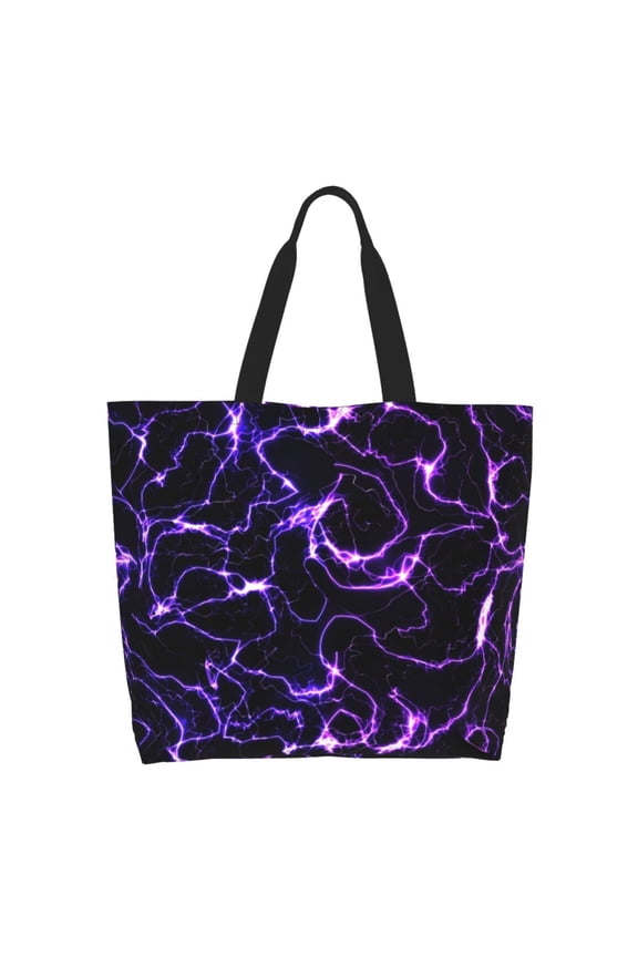 Galaxy Lightning Tote Bag - Waterproof Lightweight Handbags Travel Shoulder Bag for Hiking Yoga Gym Swimming Travel Beach