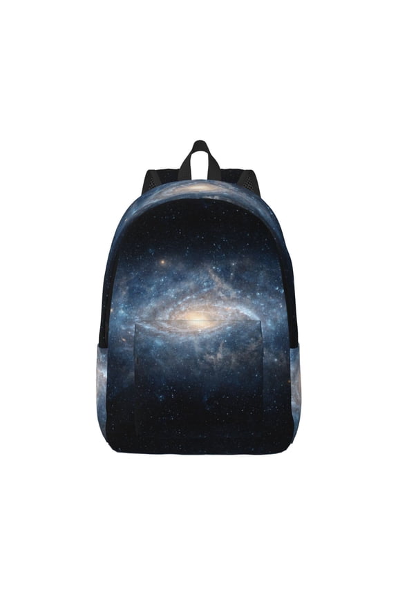 The Galaxy Pattern Canvas College Laptop Backpack,Travel Daypack,Durable Rucksack Travel Notebook Bag School Backpack Book Bag for Men Women-Medium