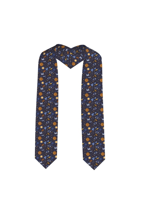 Galaxy Pattern Graduation Shawl Stole – Elegant Stole for Graduates ,Graduation Gown Accessory, Academic Stole-Sharp Corner