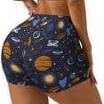 thumbnail image 1 of Rateoe Galaxy Printed Power Workout Shorts for Women Tummy Control Squat Proof Ribbed Thick Seamless Scrunch Active Short-Medium, 1 of 8