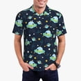 thumbnail image 1 of Rateoe Galaxy With Ufo Pattern Men's Short Sleeve Polo Shirts, Golf Polo Shirts Short Sleeve Performance Moisture Wicking Dry-X-Large, 1 of 6