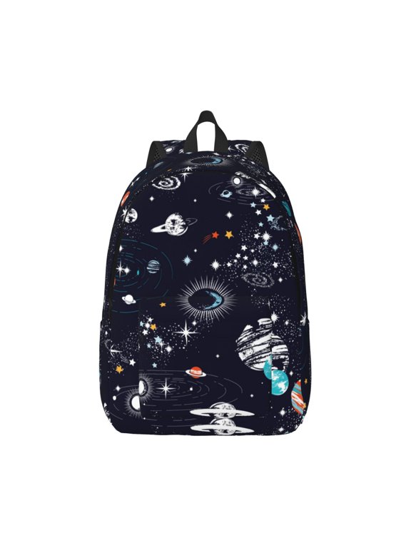 Galaxy2 Pattern Canvas College Laptop Backpack,Travel Daypack,Durable Rucksack Travel Notebook Bag School Backpack Book Bag for Men Women-Small