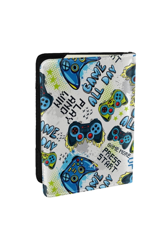 Game All Day Pattern Passport Holder Wallet Leather Mulit-purpose Travel Wallet Credit Cards Case ,Passport Cover for Women Men-6.5 in