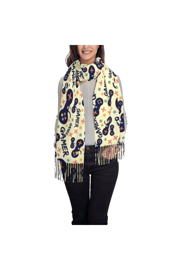 Game Controller Women's Traditional Scarf Wrap Tassel Shawl Fringes Neck Head Shawl Retro Scarf