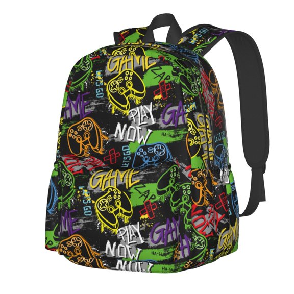 Rateoe Game Joysticks Pattern Student Backpack,Backpack for School,Lightweight Bag,Travel Backpack,Outdoor Backpack,Large Capacity Backpack