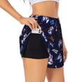 thumbnail image 1 of Rateoe Game Pads Printed 2 in 1 Women's Workout Shorts for Athletic Gym Running Shorts with Phone Pockets-Small, 1 of 7