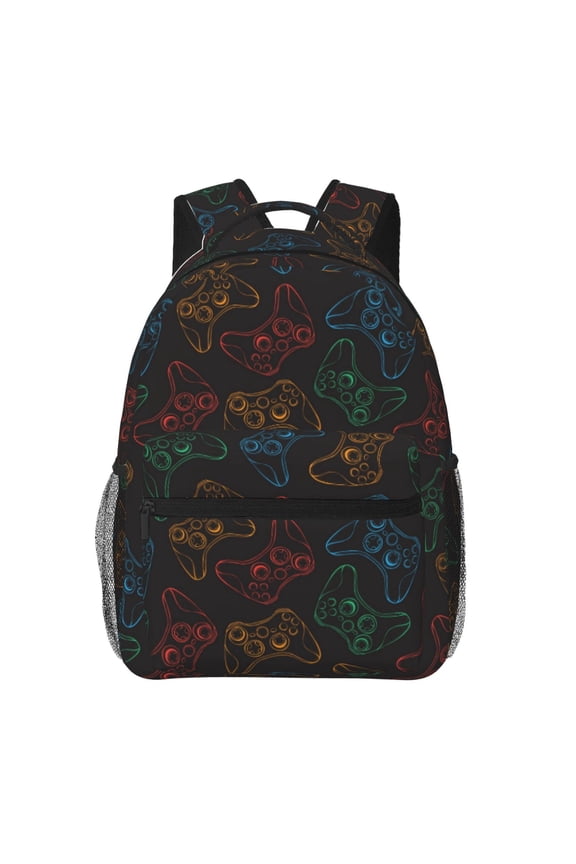 Gamepad Joystick Game Pattern Casual Backpack for School, Work, Travel  Adjustable Straps, Multiple Compartments  Ergonomic Design, Fits Laptops and Tablets