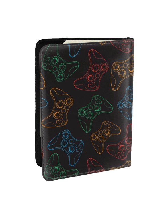 Gamepad Joystick Game Pattern Passport Holder Wallet Leather Mulit-purpose Travel Wallet Credit Cards Case ,Passport Cover for Women Men-6.5 in