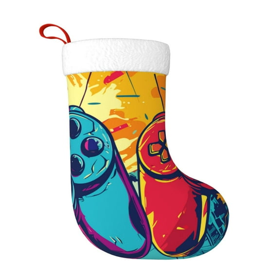 Rateoe Gaming Print Christmas Stockings,18 Inch Large Christmas Stockings Decoration Ornaments for Holiday Home Fireplace Indoors