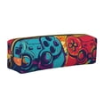 thumbnail image 1 of Rateoe Gaming Print Leather Pencil Case with Smooth Zipper, Compact Storage for Writing Tools & Art Supplies, 8.26" x 1.96" x 2.16", 1 of 7
