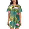 thumbnail image 1 of Rateoe Garden Farm Pattern Women's Short-Sleeved Pajama Set - 2 Piece Soft and Lightweight Sleepwear Set-Small, 1 of 7