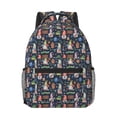 thumbnail image 1 of Rateoe Garden Gnomes Pattern Durable Student Backpack Laptop Bag- Ergonomic Design, Waterproof Twill Fabric - Ideal for School, Travel, and Outdoor Activities, 1 of 6