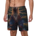 thumbnail image 1 of Rateoe Garden Meditating Weasel Pattern Men’s Swim Shorts with Compression Liner – Double-Layered Quick-Dry Swimwear, Comfortable & Stretchy Beach Shorts-Medium, 1 of 6