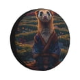 thumbnail image 1 of Rateoe Garden Meditating Weasel Pattern Tire Cover Wheel Protectors Weatherproof Wheel Covers Universal Fit for Trailer Rv SUV Truck Camper Travel Trailers Accessories-15 inch, 1 of 6