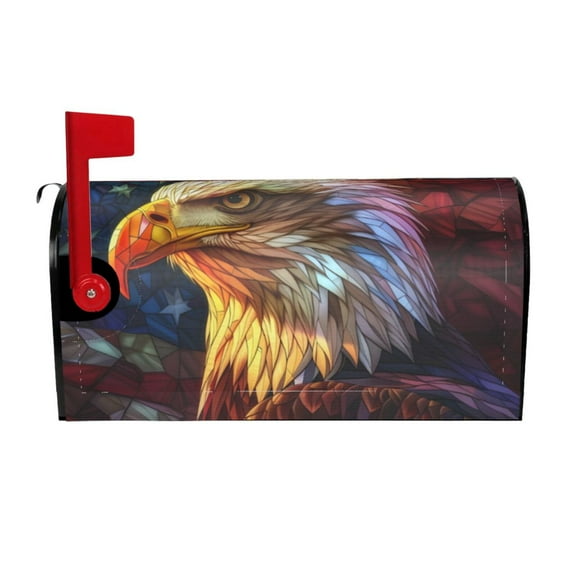 Rateoe Geometric American Bald Eagle Printed Mailbox Covers - Easy to Install Fall, Winter, Spring, Summer Mailbox Cover - Weather and UV-Resistant Mailbox Decor - Mailbox Magnetic Covers-