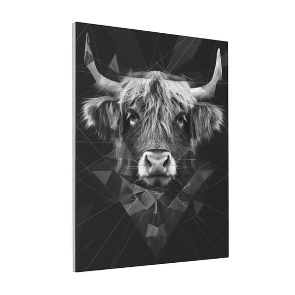 Rateoe Geometric Bull Design Pattern Decorative Picture – Unique Modern Wall Art, Ready-to-Hang Canvas Print for Home (Vertical)