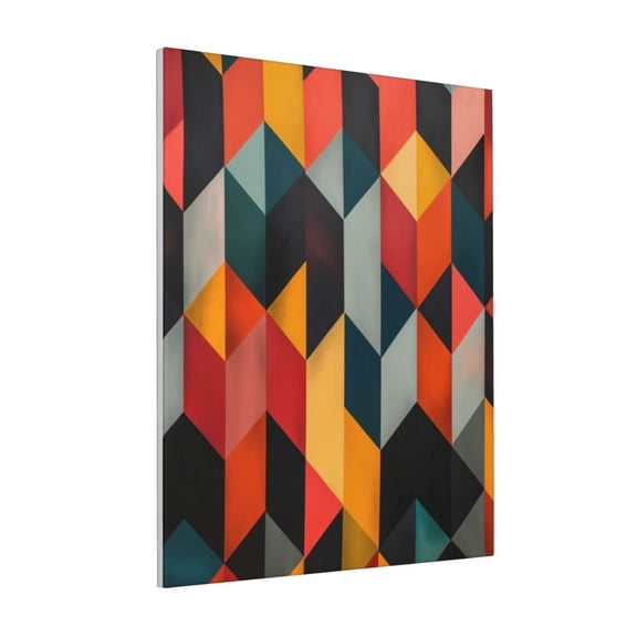 Rateoe Geometric Cube Pattern Art Pattern Decorative Picture – Unique Modern Wall Art, Ready-to-Hang Canvas Print for Home (Vertical)