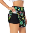thumbnail image 1 of Rateoe Geometric Dinosaur Printed 2 in 1 Women's Workout Shorts for Athletic Gym Running Shorts with Phone Pockets-XX-Large, 1 of 7