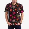 thumbnail image 1 of Rateoe Geometric Hearts Pattern Men's Short Sleeve Polo Shirts, Golf Polo Shirts Short Sleeve Performance Moisture Wicking Dry-Medium, 1 of 6