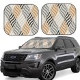 thumbnail image 1 of Rateoe Geometric Pattern 2 Piece Car Windshield Sun Shade Foldable | Front Windshield Shade for Sun, Heat and UV Rays | Sunshade for Car Front Window-Medium, 1 of 6