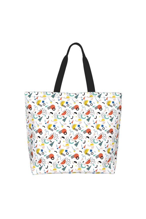 Geometric Retro Tote Bag - Waterproof Lightweight Handbags Travel Shoulder Bag for Hiking Yoga Gym Swimming Travel Beach