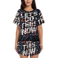 thumbnail image 1 of Rateoe Geometric Sports Energetic Burst Pattern Women's Short-Sleeved Pajama Set - 2 Piece Soft and Lightweight Sleepwear Set-4X-Large, 1 of 7