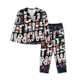 thumbnail image 1 of Rateoe Geometric Sports Energetic Burst Pattern Womens Pajamas Set Long Sleeve Sleepwear Button Down Nightwear Soft Cotton Pj Lounge Sets-XX-Large, 1 of 7