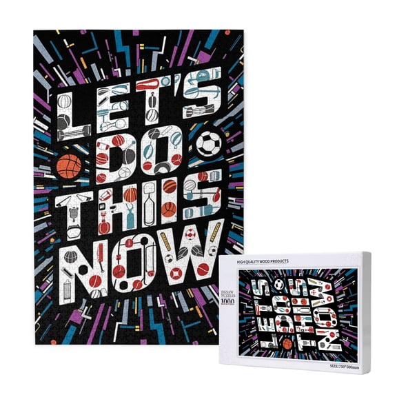 Rateoe Geometric Sports Energetic Burst Pattern Wooden Picture Puzzle ,1000 Piece Jigsaw Puzzle ,Family Fun Puzzle, Home Décor Puzzle, Gift Puzzle(Vertical style)