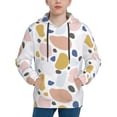 thumbnail image 1 of Rateoe Geometric Spots Pattern Boys Hoodie, Youth Pullover Hooded Sweatshirt, Kangaroo Pocket Hoodie for Kids-Small, 1 of 6