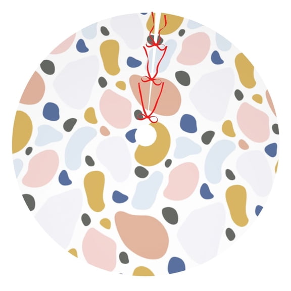 Rateoe Geometric Spots Print Christmas Tree Skirt 30" for Xmas Holiday New Year Party Circle Tree Mat Ornaments Decoration