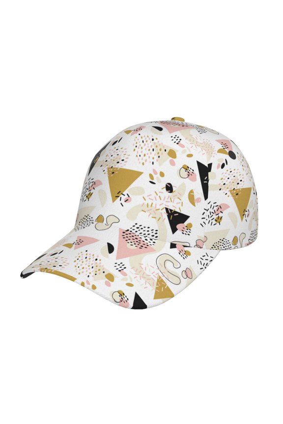 Geometric Triangle Pattern Baseball Cap Outdoor Cap Mountain Dad Hat - Unstructured Soft Cotton Cap-Adjustable UV Protection Cap