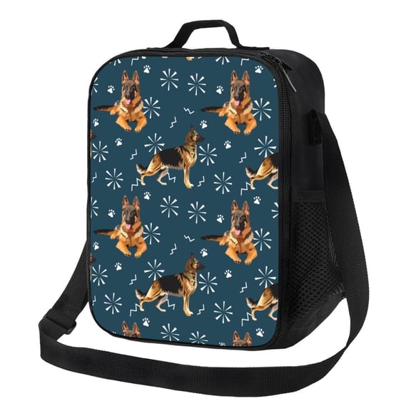 Rateoe German Shepherd Dog Lunch Bag Reusable Lunch Box with Shoulder Straps for Men Women Insulated Portable Lunchbox for adults Suitable for School Work Picnic