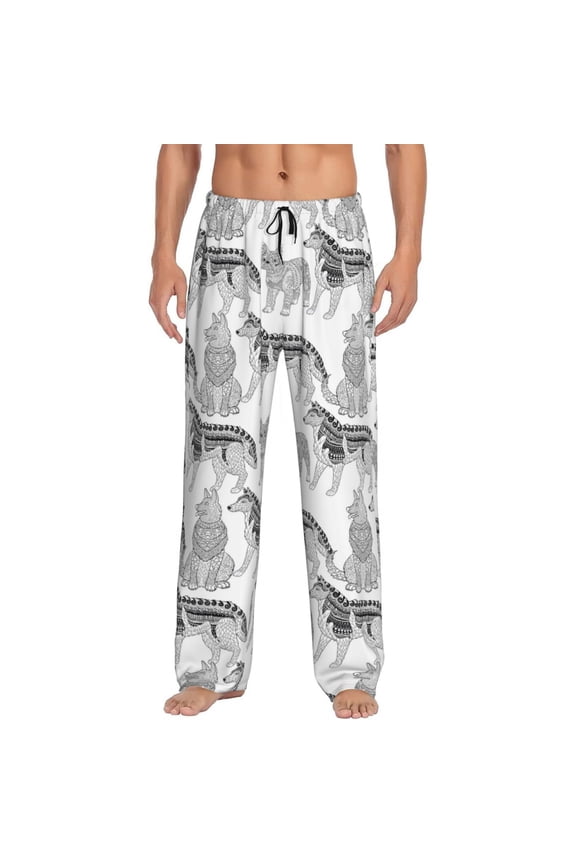 German Shepherd Dog Pattern Men’s Ultra-Soft Comfy Pajama Lounge Pants Sleepwear,Comfortable Lounge Wear,lightweight Pajamas, Casual Home Wear-Large