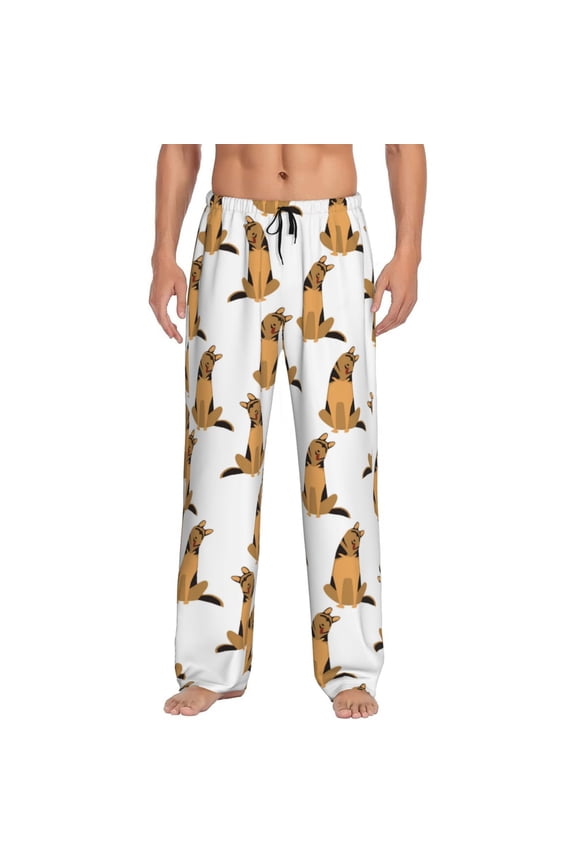 German Shepherd Dog Pattern Men’s Ultra-Soft Comfy Pajama Lounge Pants Sleepwear,Comfortable Lounge Wear,lightweight Pajamas, Casual Home Wear-Medium