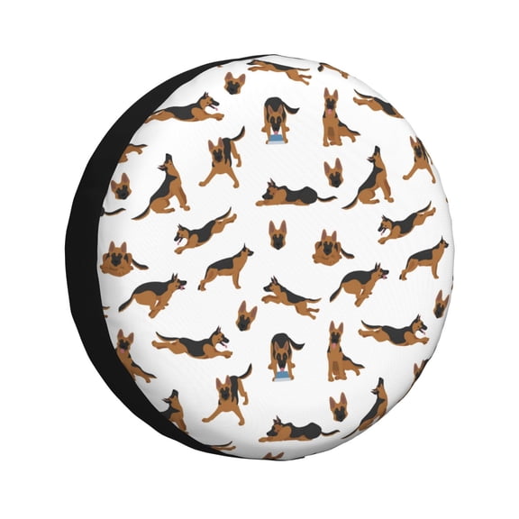 Rateoe German Shepherd Dog Pattern Tire Cover Wheel Protectors Weatherproof Wheel Covers Universal Fit for Trailer Rv SUV Truck Camper Travel Trailers Accessories-14 inch