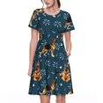 thumbnail image 1 of Rateoe German Shepherd Dog Pattern Women’s Short Sleeve Dress – Casual Elegant Summer A-Line Dress for Everyday Wear, 1 of 6