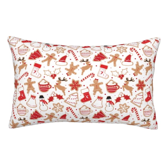 Rateoe Gingerbread Holiday Sweets Pattern Decorative Pillow Case,Throw Pillow Covers,Plush Pillow Cover,Soft Pillow Case,Velvet Pillow Case-14"x20"