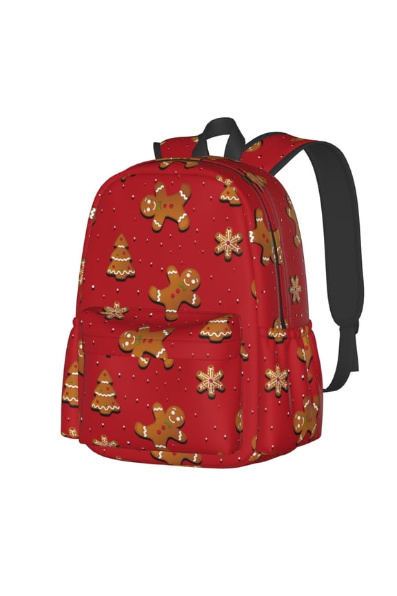 Gingerbread Man Pattern Student Backpack,Backpack for School,Lightweight Bag,Travel Backpack,Outdoor Backpack,Large Capacity Backpack