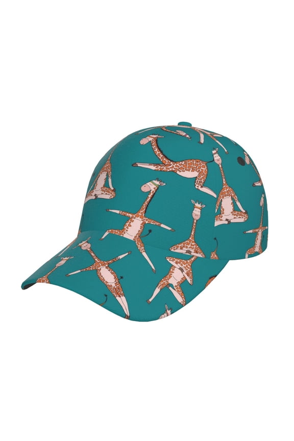 Giraffes Doing Various Yoga Pattern Baseball Cap Outdoor Cap Mountain Dad Hat - Unstructured Soft Cotton Cap-Adjustable UV Protection Cap