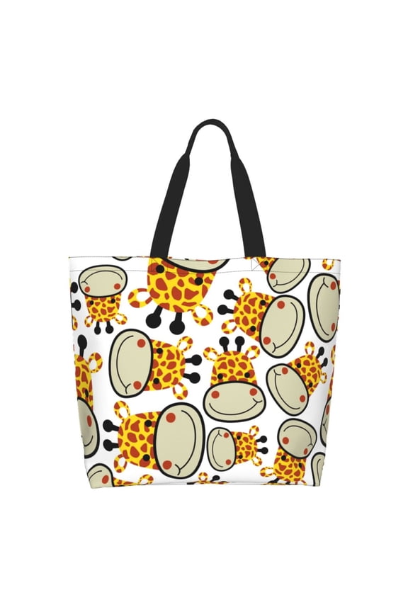 Giraffes Head Tote Bag - Waterproof Lightweight Handbags Travel Shoulder Bag for Hiking Yoga Gym Swimming Travel Beach