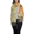 thumbnail image 1 of Rateoe Girl Hugging Dog Flowers Women's Traditional Scarf Wrap Tassel Shawl Fringes Neck Head Shawl Retro Scarf, 1 of 8