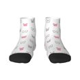 thumbnail image 1 of Rateoe Girl Rabbit Pattern Quarter Crew Socks,Toe Seamed Ankle Socks,Cotton Cushioned Breathable Athletic Crew Sports Socks, 1 of 7