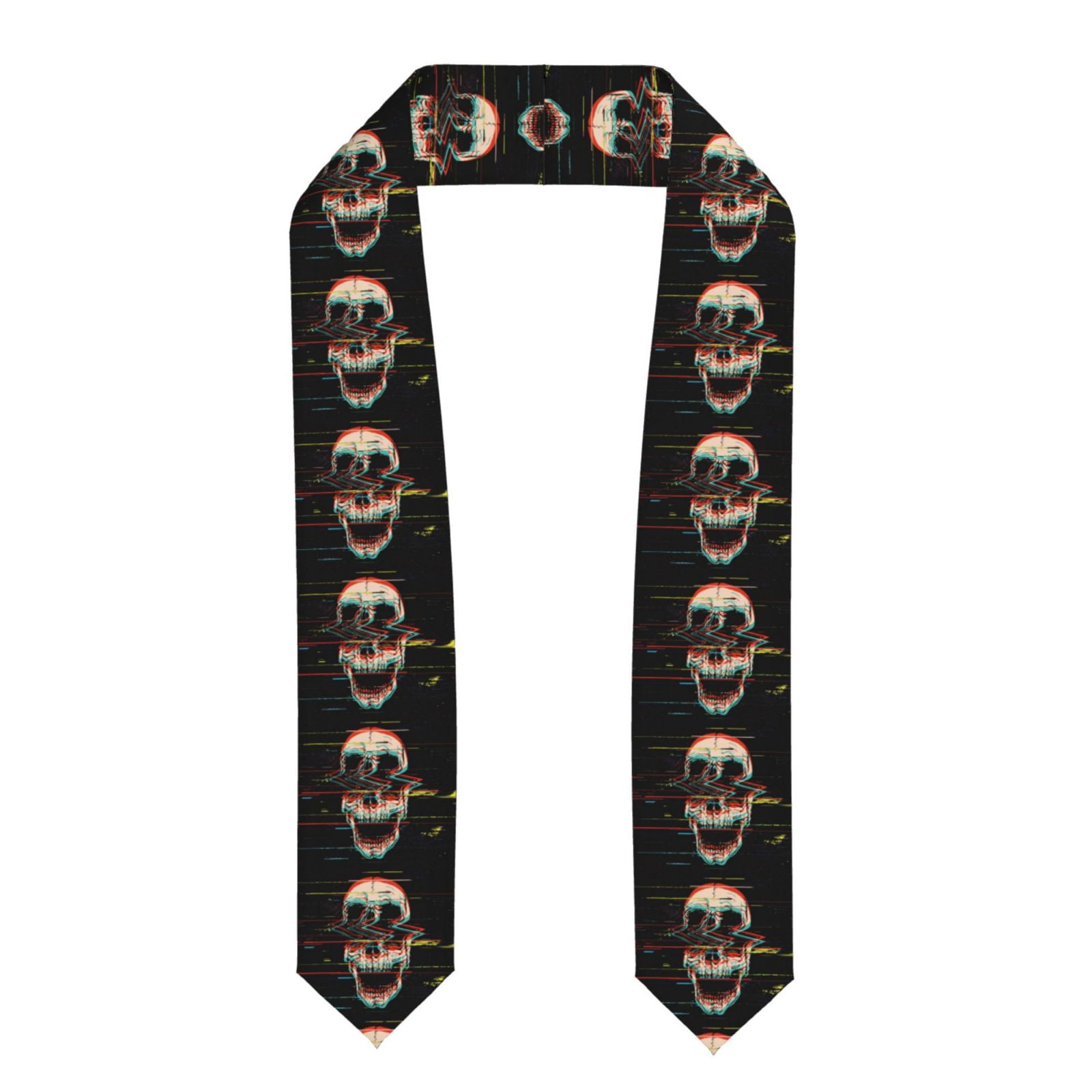 Rateoe Glitch Screaming Skull Pattern Graduation Shawl Stole – Elegant ...