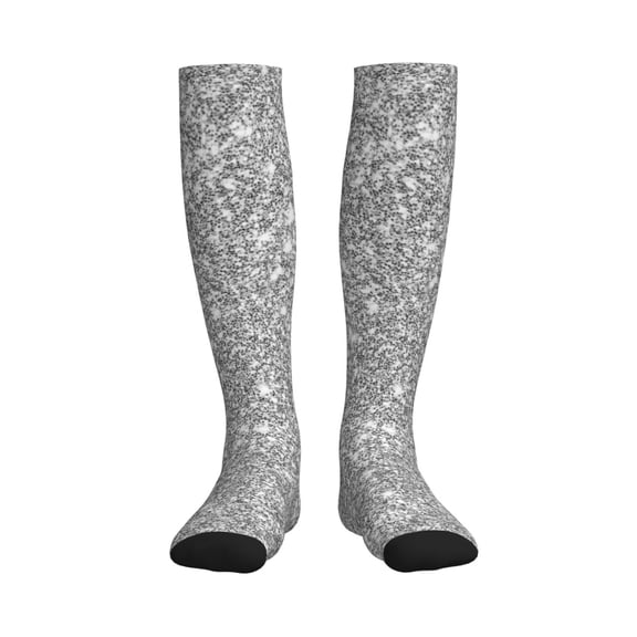 Rateoe GlitterSilver Compression Socks for Women and Men 20-30mmHg-Circulation Support Socks Knee High Nurse Pregnant Running Medical and Travel Athletic