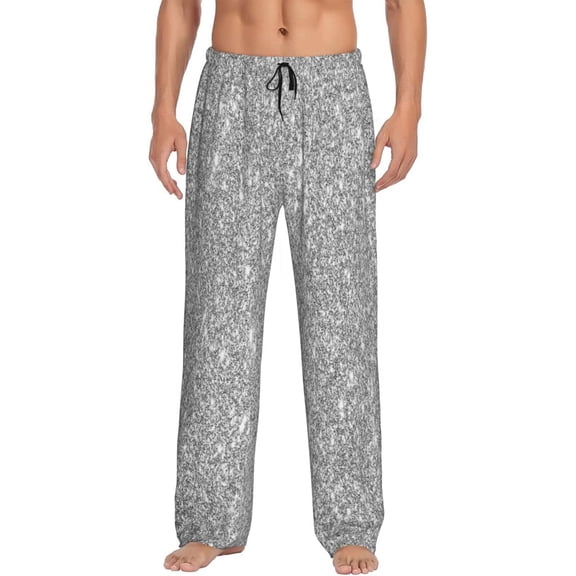 Rateoe GlitterSilver Pattern Men’s Ultra-Soft Comfy Pajama Lounge Pants Sleepwear,Comfortable Lounge Wear,lightweight Pajamas, Casual Home Wear-XX-Large
