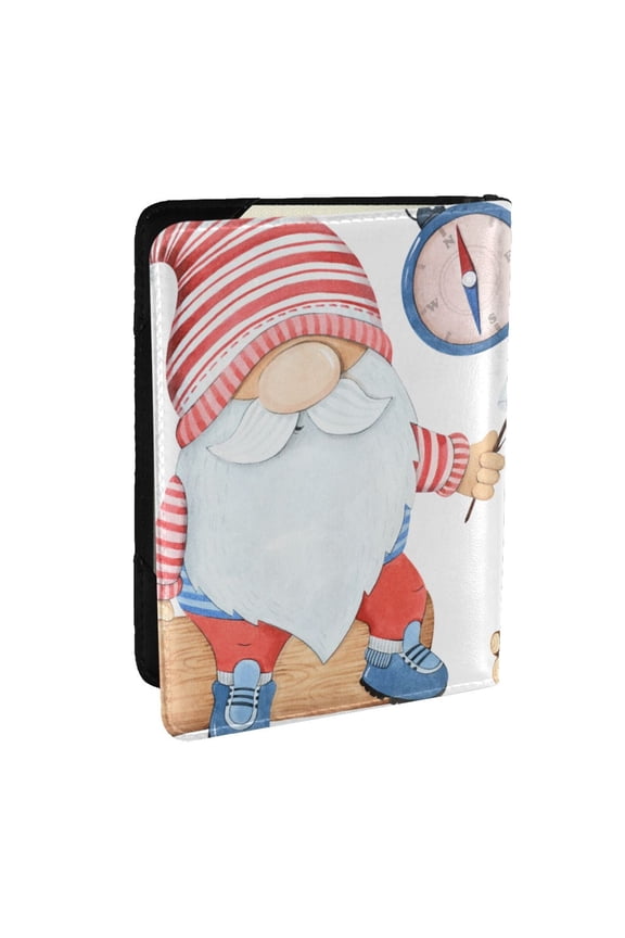 Gnome Camping Pattern Passport Holder Wallet Leather Mulit-purpose Travel Wallet Credit Cards Case ,Passport Cover for Women Men-6.5 in